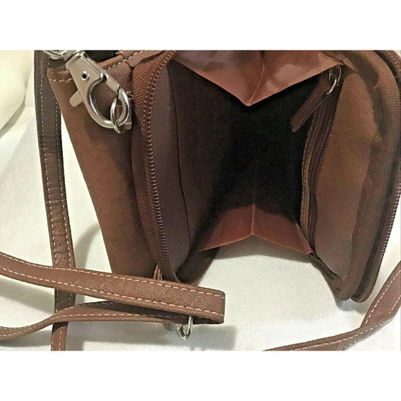 NO BRAND Brown LEATHER PURSE WITH LONG SHOULDER STRAP ( OKPTA1519426 ON SNAP) - Picture 8 of 10